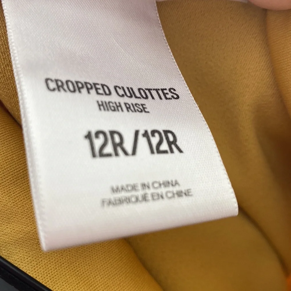Express - High Rise Yellow Mustard Cropped Culottes 12/R. Super soft!! - Picture 4 of 4
